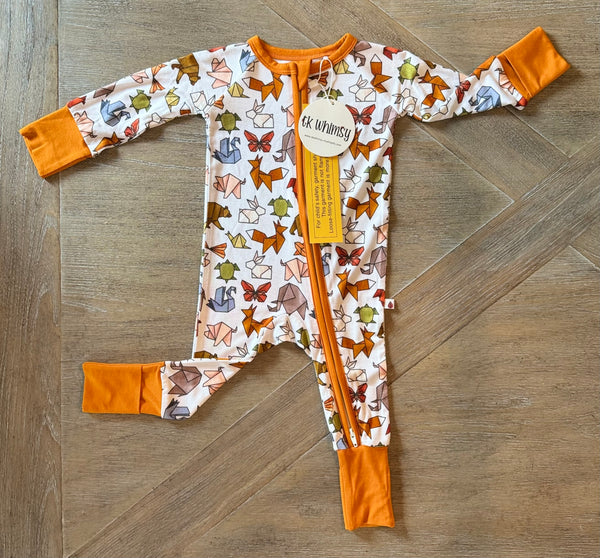 Folded Fauna Zip Romper